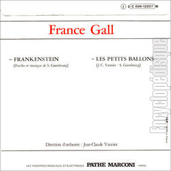 [Pochette de Frankenstein (France GALL) - verso]