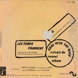 [Pochette de Les temps changent (God save the Queen) (Danyel GRARD) - verso]