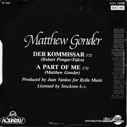 [Pochette de Matthew GONDER -  Der kommissar  (Matthew GONDER) - verso]