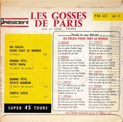 [Pochette de Du soleil pour tout le monde (Les GOSSES DE PARIS) - verso]