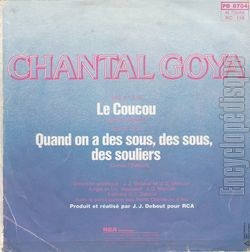 [Pochette de Le coucou (Chantal GOYA) - verso]