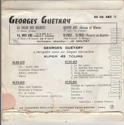 [Pochette de La valse des regrets (Georges GUTARY) - verso]