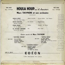 [Pochette de Houla houp et douceur (Marc TAYNOR) - verso]