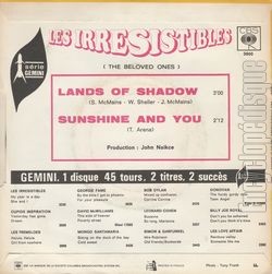 [Pochette de Lands of shadow (Les IRRESISTIBLES) - verso]