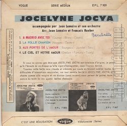 [Pochette de  Madrid avec toi (Jocelyne JOCYA) - verso]