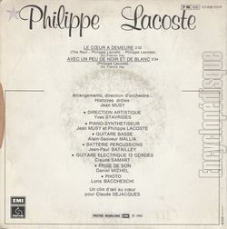 [Pochette de Le cœur  demeure (Philippe LACOSTE) - verso]