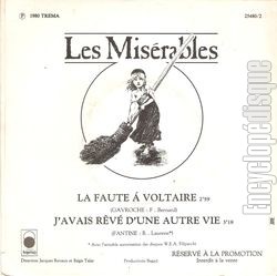 [Pochette de Les misrables - extraits 2 (THTRE / SPECTACLE) - verso]