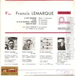 [Pochette de Le petit cordonnier (Francis LEMARQUE) - verso]