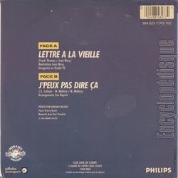 [Pochette de Lettre  la vieille (Jean-Luc LAHAYE) - verso]