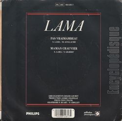 [Pochette de Pas vraimambeau (Serge LAMA) - verso]