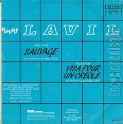 [Pochette de Sauvage (Philippe LAVIL) - verso]