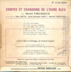 [Pochette de Contes et chansons de l’Ours bleu : L’ours bleu et Smoggy le renard anglais (JEUNESSE) - verso]