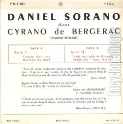 [Pochette de Cyrano de Bergerac (Daniel SORANO) - verso]