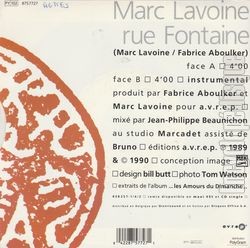 [Pochette de Rue Fontaine (Marc LAVOINE) - verso]