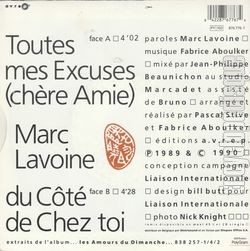 [Pochette de Toutes mes excuses (Marc LAVOINE) - verso]