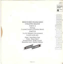 [Pochette de Berceuses franaises (Colette MAGNY) - verso]