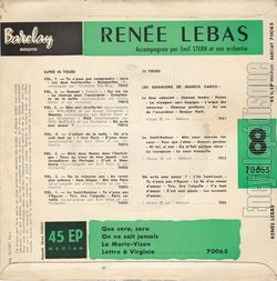 [Pochette de Que sera, sera - N8 (Rene LEBAS) - verso]