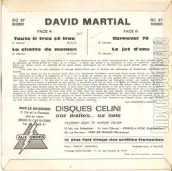 [Pochette de Toute ti trou  trou (David MARTIAL) - verso]