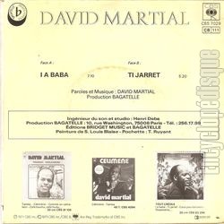 [Pochette de I A Baba (David MARTIAL) - verso]