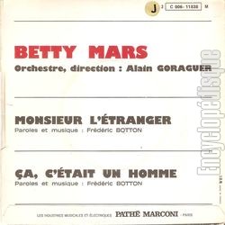 [Pochette de Monsieur l’tranger (Betty MARS) - verso]