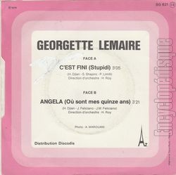 [Pochette de C’est fini (Georgette LEMAIRE) - verso]