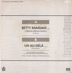 [Pochette de Betty Ramdam (MTISS) - verso]