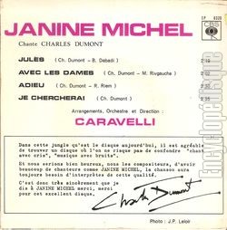 [Pochette de Chante Charles Dumont (Janine MICHEL) - verso]