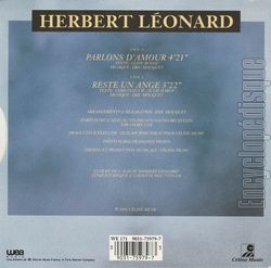 [Pochette de Parlons d’amour (Herbert LONARD) - verso]