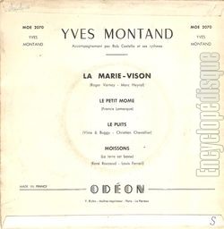 [Pochette de La marie-vison (Yves MONTAND) - verso]