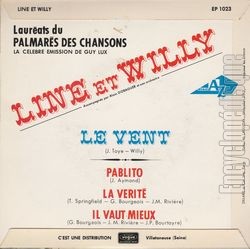 [Pochette de Le vent (LINE ET WILLY) - verso]