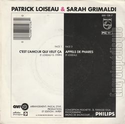 [Pochette de C’est l’amour qui veut a (Patrick LOISEAU et Sarah GRIMALDI) - verso]