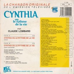 [Pochette de Cynthia ou le rythme de la vie (T.V. (Tlvision)) - verso]