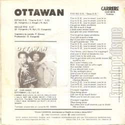 [Pochette de Estas O.K (OTTAWAN) - verso]