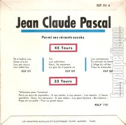 [Pochette de L’amour c’est comme un jour (Jean-Claude PASCAL) - verso]