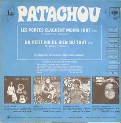 [Pochette de Les portes claquent moins fort (PATACHOU) - verso]