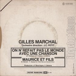 [Pochette de On n’refait pas le monde avec une chanson (Gilles MARCHAL) - verso]