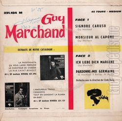 [Pochette de Signore Caruso (Guy MARCHAND) - verso]