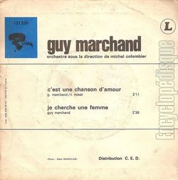 [Pochette de C’est une chanson d’amour (Guy MARCHAND) - verso]