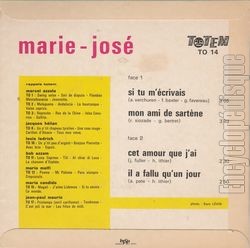 [Pochette de Si tu m’crivais (MARIE-JOS) - verso]