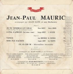 [Pochette de Je te tendrai les bras (Jean-Paul MAURIC) - verso]