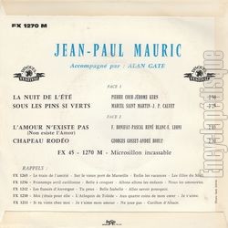 [Pochette de La nuit de l’t (Jean-Paul MAURIC) - verso]