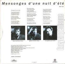 [Pochette de Mensonges d’une nuit d’t ( remix ) (PIJON) - verso]