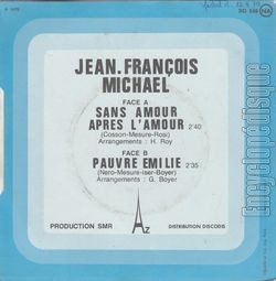 [Pochette de Sans amour aprs l’amour (Jean-Franois MICHAL) - verso]