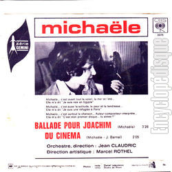 [Pochette de Ballade pour Joachim (MICHALE) - verso]