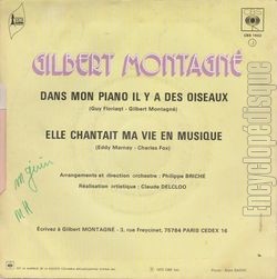 [Pochette de Dans mon piano il y a des oiseaux (Gilbert MONTAGN) - verso]