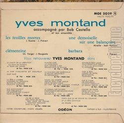 [Pochette de Les feuilles mortes (Yves MONTAND) - verso]