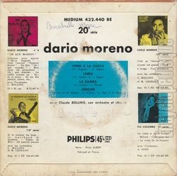 [Pochette de Viens  la casita (Dario MORENO) - verso]