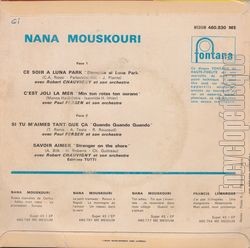 [Pochette de Ce soir  Luna Park (Nana MOUSKOURI) - verso]