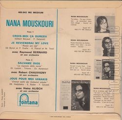 [Pochette de Crois-moi a durera (Nana MOUSKOURI) - verso]