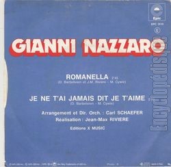 [Pochette de Romanella (Gianni NAZZARO) - verso]